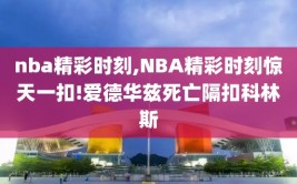 nba精彩时刻,NBA精彩时刻惊天一扣!爱德华兹死亡隔扣科林斯