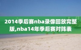 2014季后赛nba录像回放完整版,nba14年季后赛对阵表